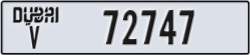 dubai - code - V - number -72747