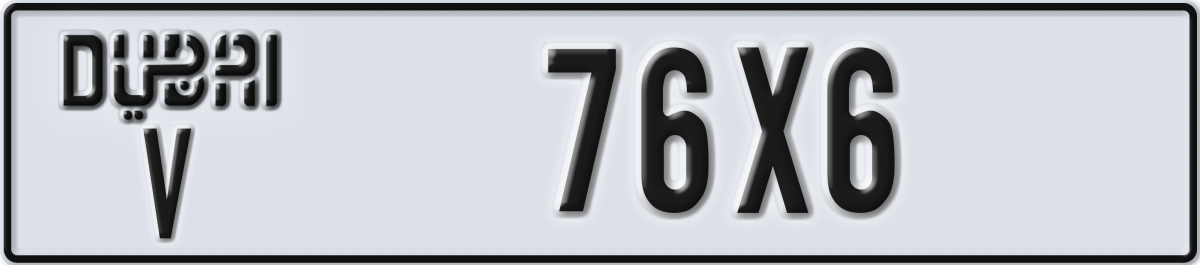 dubai License Plate Number 76X6 Code V