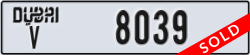 dubai - code - V - number -8039