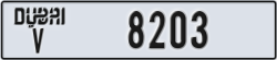 dubai - code - V - number -8203