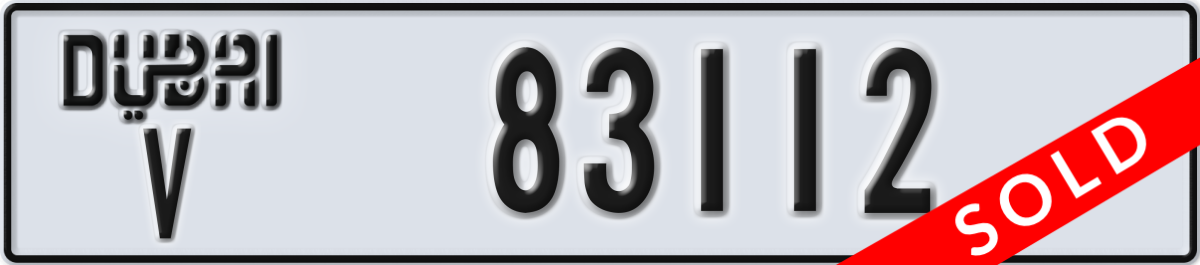 dubai License Plate Number 83112 Code V