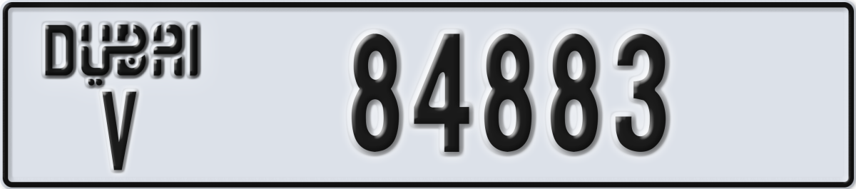 dubai License Plate Number 84883 Code V
