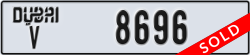 dubai - code - V - number -8696