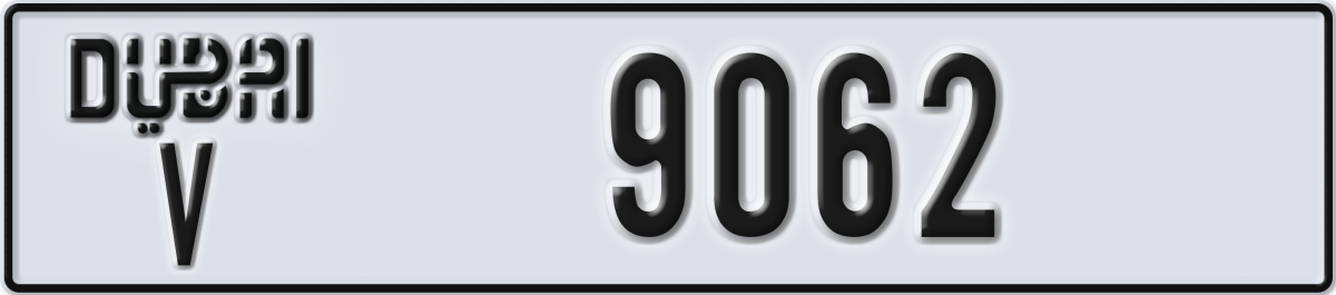 dubai License Plate Number 9062 Code V