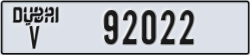 dubai - code - V - number -92022