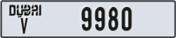 dubai - code - V - number -9980