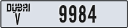 dubai - code - V - number -9984