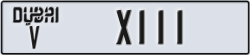 dubai - code - V - number -X111