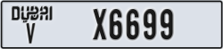 dubai - code - V - number -X6699