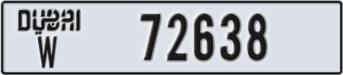dubai License Plate Number 72717 Code W