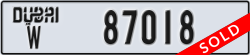 dubai - code - W - number -87018