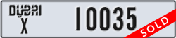 dubai - code - X - number -10035