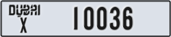dubai - code - X - number -10036