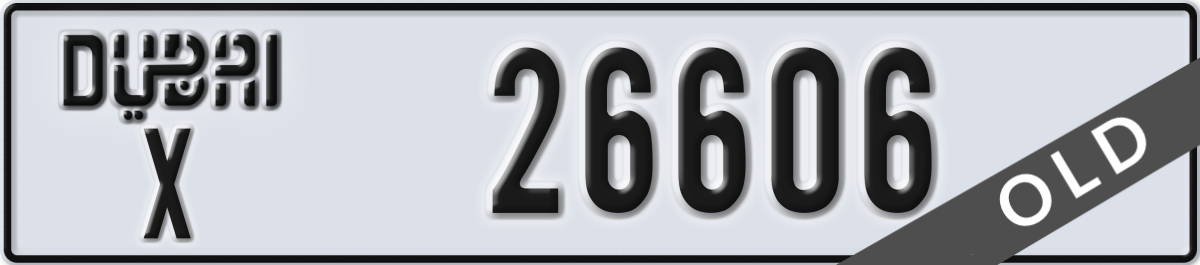 dubai License Plate Number 26685 Code X