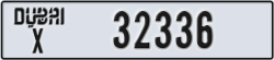 dubai - code - X - number -32336