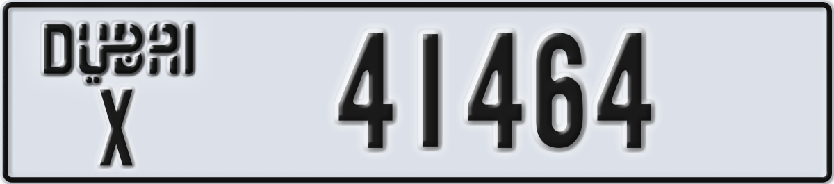 dubai License Plate Number 41464 Code X