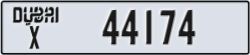 dubai - code - X - number -44174