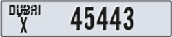 dubai - code - X - number -45443