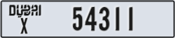 dubai - code - X - number -54311