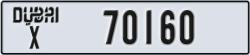 dubai - code - X - number -70160