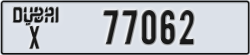 dubai - code - X - number -77062