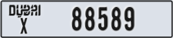 dubai - code - X - number -88589