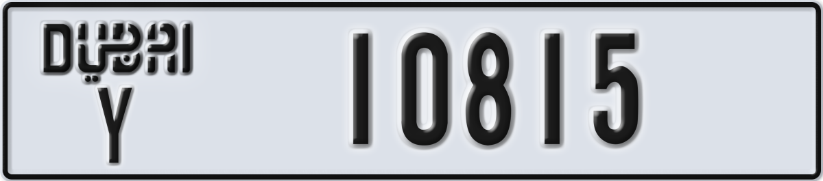 dubai License Plate Number 10815 Code Y