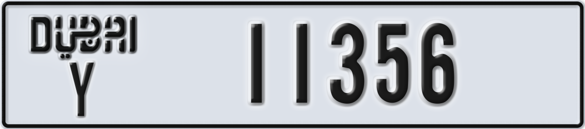 dubai License Plate Number 11356 Code Y