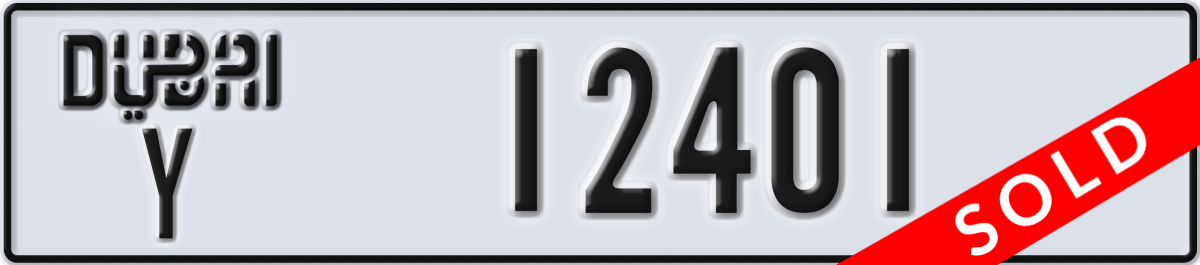dubai License Plate Number 12401 Code Y