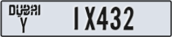 dubai - code - Y - number -1X432