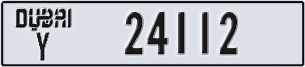 dubai License Plate Number 24112 Code Y