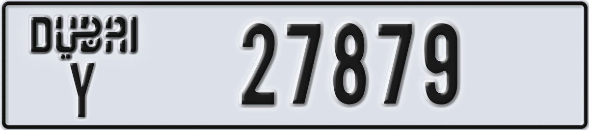 dubai License Plate Number 27879 Code Y