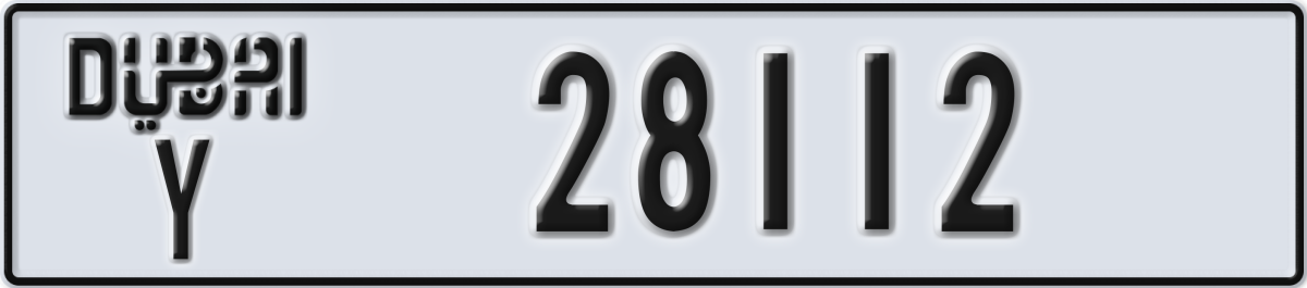 dubai License Plate Number 28112 Code Y
