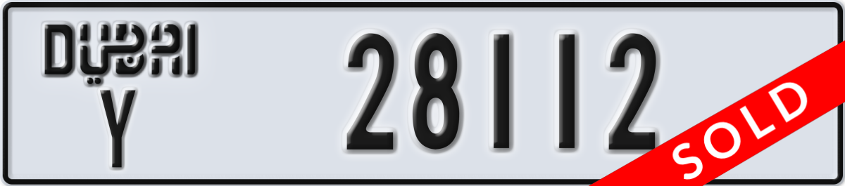 dubai License Plate Number 28112 Code Y