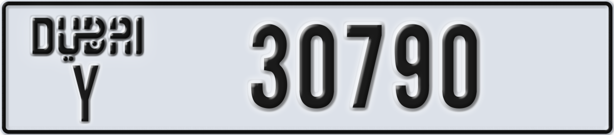 dubai License Plate Number 30790 Code Y