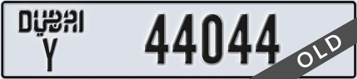 dubai License Plate Number 44044 Code Y