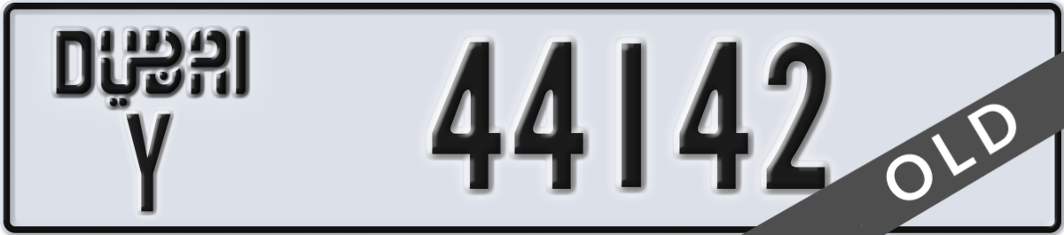 dubai License Plate Number 44142 Code Y