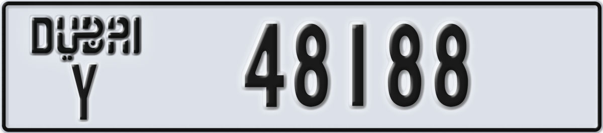dubai License Plate Number 48188 Code Y