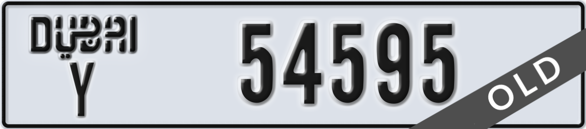 dubai License Plate Number 54595 Code Y