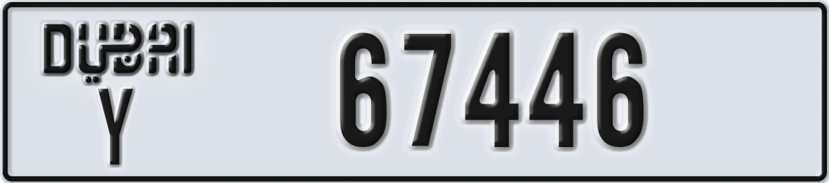dubai License Plate Number 67446 Code Y