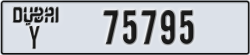 dubai - code - Y - number -75795