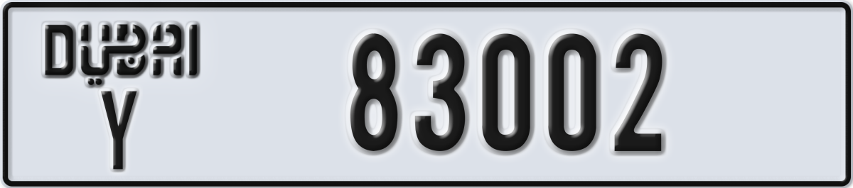 dubai License Plate Number 83002 Code Y
