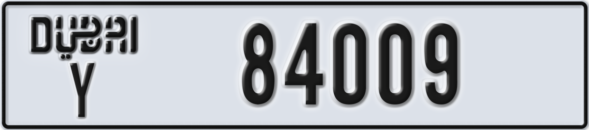 dubai License Plate Number 84009 Code Y