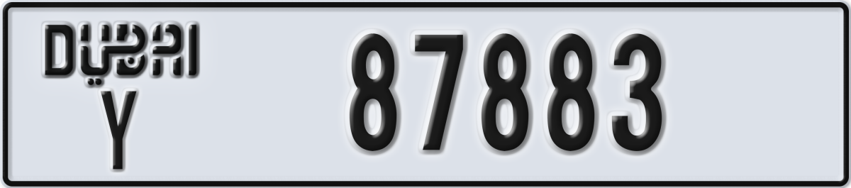 dubai License Plate Number 87883 Code Y