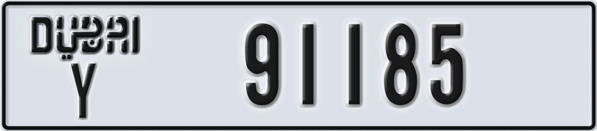 dubai License Plate Number 91185 Code Y