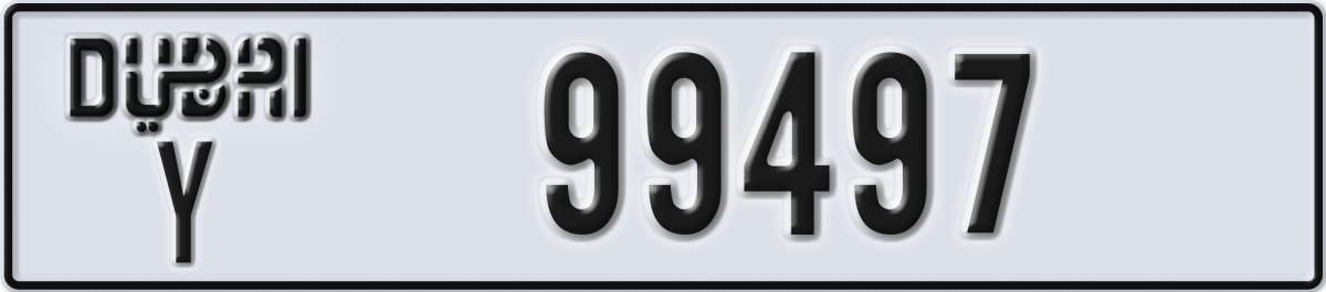 dubai License Plate Number 99497 Code Y