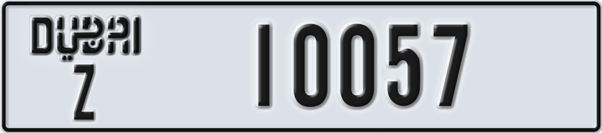 dubai License Plate Number 10057 Code Z