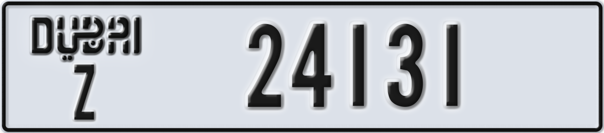 dubai License Plate Number 24131 Code Z