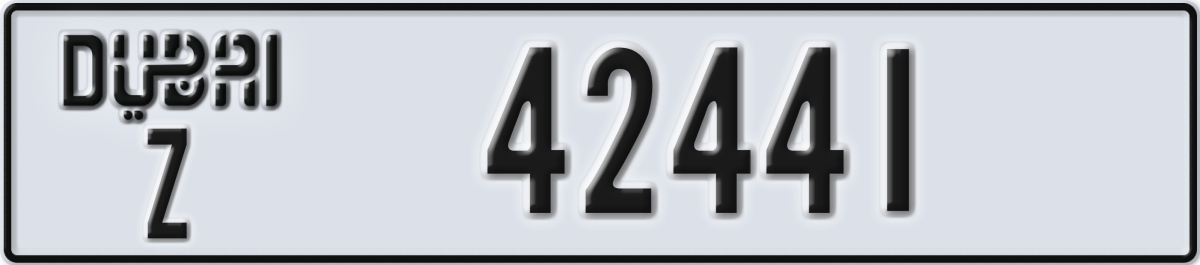 dubai License Plate Number 42441 Code Z