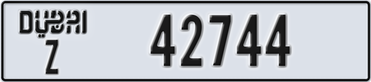 dubai License Plate Number 42744 Code Z